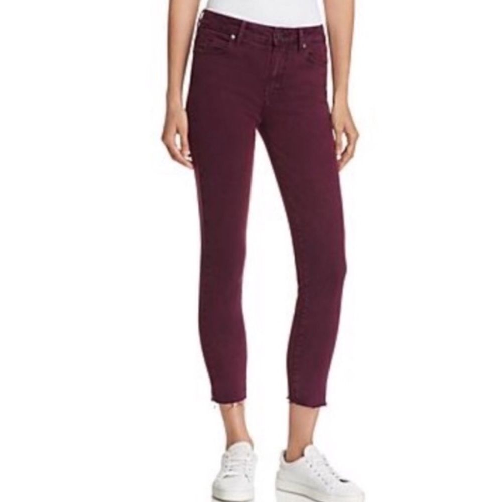 PAIGE Purple High Rise Hoxton Ankle Raw Hem Skinny Jeans Size 29